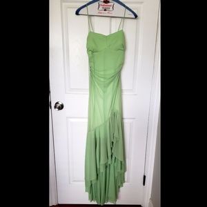 Spaghetti Strap High Low Evening Dress